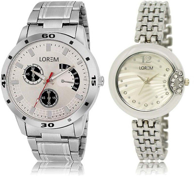 

LOREM watch-101-227 Designer Silver Round Boy's & Girl's Metal Bracelet Watch - For Men & Women