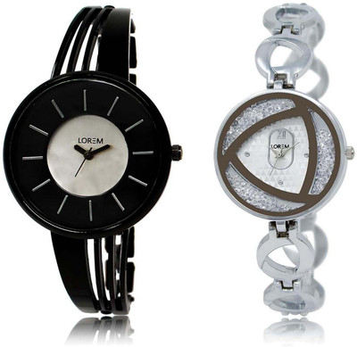 

LOREM watch-212-240 Designer Multicolor Round Girl's Metal Bracelet Watch - For Women