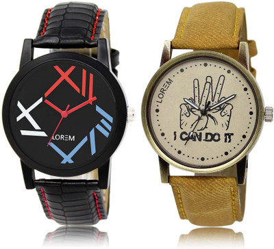 

LOREM SR-12-30 Attractive Multicolor Round Boy's Leather Watch - For Men