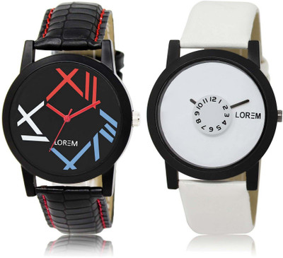 

LOREM SR-12-26 Attractive Multicolor Round Boy's Leather Watch - For Men