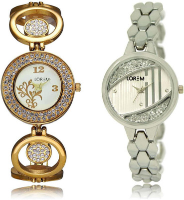 

LOREM SR-204-223 Attractive Multicolor Round Girl's Metal Bracelet Watch - For Women