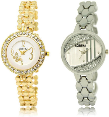 

LOREM FZ-203-223 COMBO Multicolor Round Girl's Metal Bracelet Watch - For Women