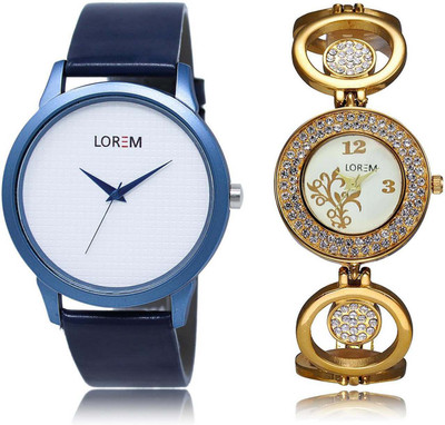 

LOREM Watch-33-204 Designer Multicolor Round Boy's & Girl's Metal Bracelet & Leather Watch - For Men & Women