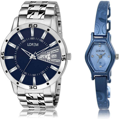 

LOREM watch102-218 Designer Blue Contemporary & Round Boy's & Girl's Metal Bracelet Hybrid Watch - For Men & Women