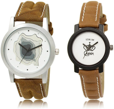 

LOREM watch-9-209 COMBO White Round Boy's & Girl's Leather Watch - For Men & Women
