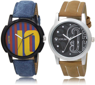 

LOREM OM-10-14 Designer Multicolor Round Boy's Leather Watch - For Men