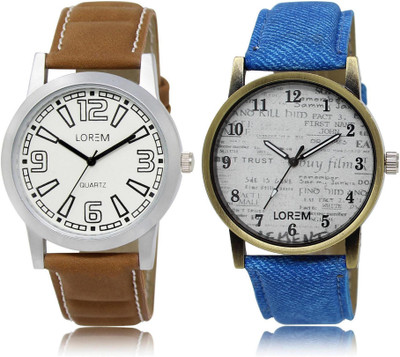 

LOREM WATCH-15-28 COMBO White Round Boy's Leather Watch - For Men
