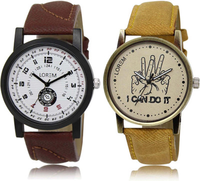 

LOREM SR-11-30 Attractive Multicolor Round Boy's Leather Watch - For Men
