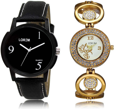 

LOREM SR-6-204 Attractive Multicolor Round Boy's & Girl's Metal Bracelet & Leather Watch - For Men & Women