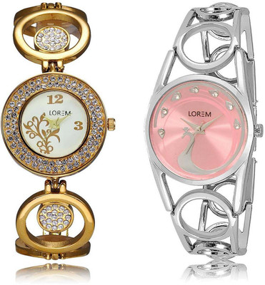 

LOREM OM-204-233 Designer Multicolor Round Girl's Metal Bracelet Watch - For Women