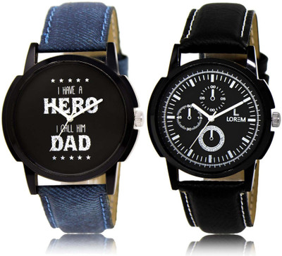 

LOREM SR-7-13 Attractive Multicolor Round Boy's Leather Watch - For Men