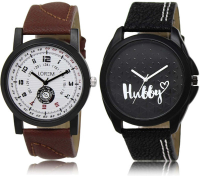 

LOREM SR-11-31 Attractive Multicolor Round Boy's Leather Watch - For Men