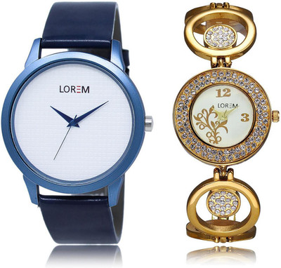 

LOREM FZ-33-204 COMBO Multicolor Round Boy's & Girl's Metal Bracelet & Leather Watch - For Men & Women