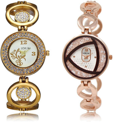 

LOREM FZ-204-238 COMBO Multicolor Round Girl's Metal Bracelet Watch - For Women