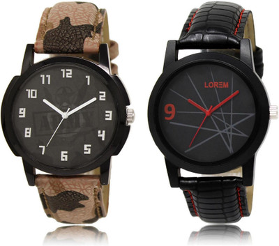 

LOREM FZ-3-8 COMBO Black Round Boy's Leather Watch - For Men