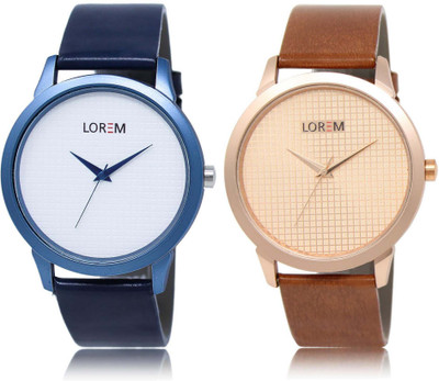 

LOREM Watch-33-34 Designer Rose Gold & White Round Boy's Leather Watch - For Men