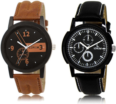

LOREM watch-1-13 Designer Multicolor Round Boy's Leather Watch - For Men