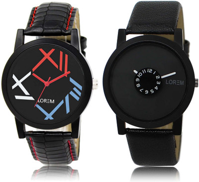 

LOREM OM-12-25 Designer Multicolor Round Boy's Leather Watch - For Men