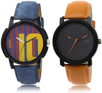 

LOREM OM-10-20 Designer Multicolor Round Boy's Leather Watch - For Men