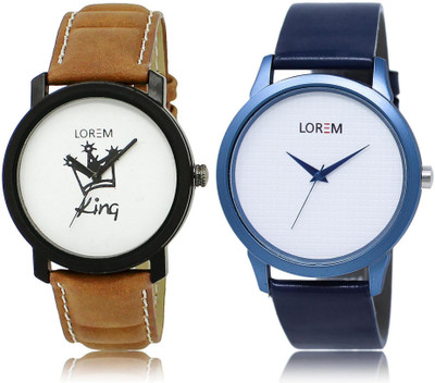 

LOREM Watch-18-33 COMBO White Round Boy's Leather Watch - For Men