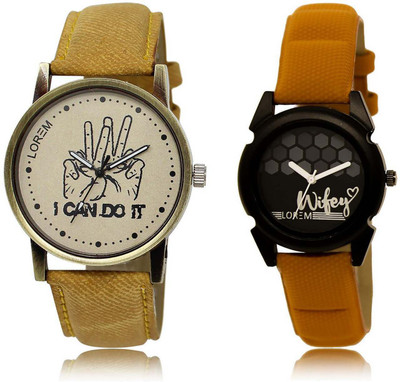 

LOREM Watch-30-235 Designer Black & Grey Round Boy's & Girl's Leather Watch - For Men & Women