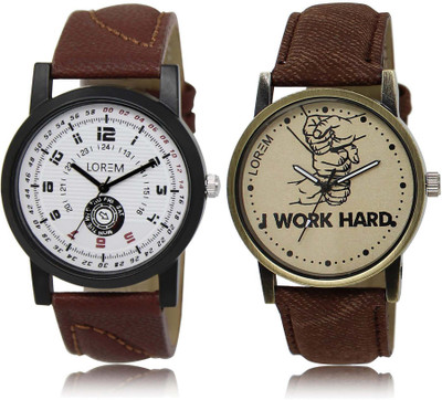 

LOREM OM-11-29 Designer Multicolor Round Boy's Leather Watch - For Men