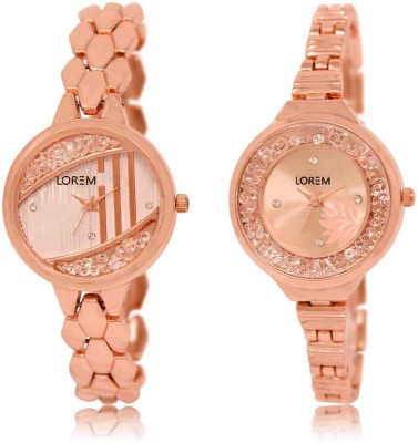 

LOREM Watch-222-225 COMBO Rose Gold Round Girl's Metal Bracelet Watch - For Women