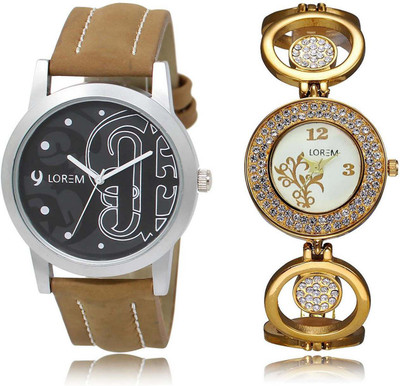 

LOREM watch-14-204 Designer Multicolor Round Boy's & Girl's Metal Bracelet & Leather Watch - For Men & Women
