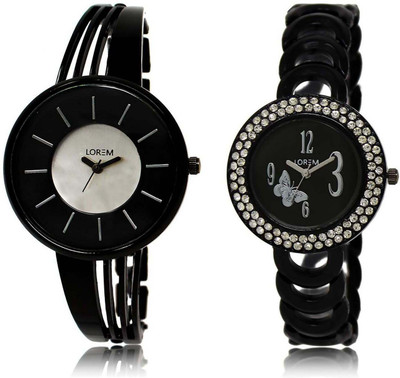 

LOREM watch201-212 Designer Multicolor Round Girl's Metal Bracelet Watch - For Women