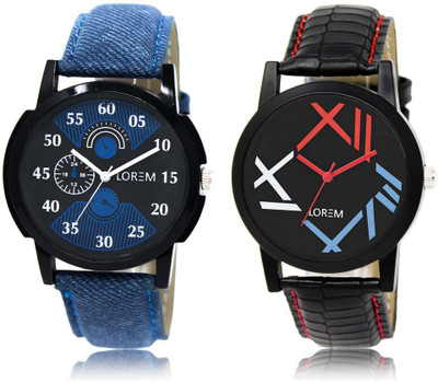 

LOREM SR-2-12 Attractive Multicolor Round Boy's Leather Watch - For Men
