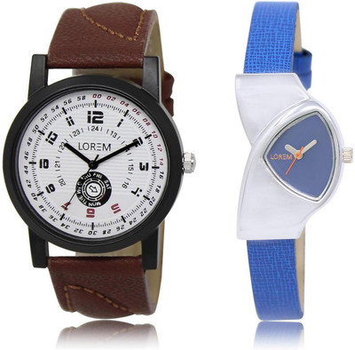 

LOREM WATCH-11-208 COMBO Multicolor Triangle & Round Boy's & Girl's Leather Watch - For Men & Women