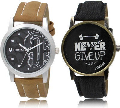 

LOREM Watch-14-27 COMBO Black Round Boy's Leather Watch - For Men
