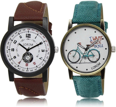 

LOREM SR-11-229 Attractive Multicolor Round Boy's & Girl's Leather Watch - For Men & Women