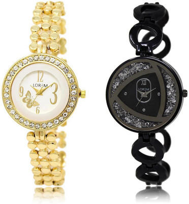 

LOREM FZ-203-237 COMBO Multicolor Round Girl's Metal Bracelet Watch - For Women