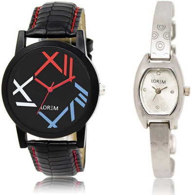 

LOREM SR-12-219 Attractive Multicolor Contemporary & Round Boy's & Girl's Metal Bracelet & Leather Watch - For Men & Women
