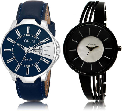 

LOREM OM-23-212 Designer Multicolor Round Boy's & Girl's Metal Bracelet & Leather Watch - For Men & Women