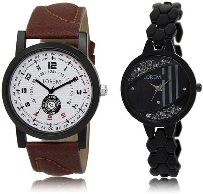 

LOREM SR-11-221 Attractive Multicolor Round Boy's & Girl's Metal Bracelet & Leather Watch - For Men & Women