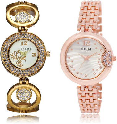 

LOREM OM-204-228 Designer Multicolor Round Girl's Metal Bracelet Watch - For Women