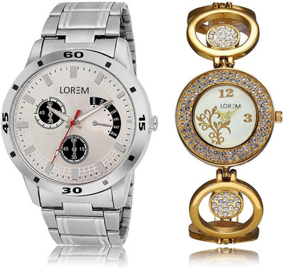 

LOREM FZ-101-204 COMBO Multicolor Round Boy's & Girl's Metal Bracelet Hybrid Watch - For Men & Women