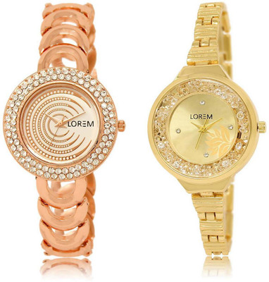 

LOREM SR-202-224 Attractive Multicolor Round Girl's Metal Bracelet Watch - For Women