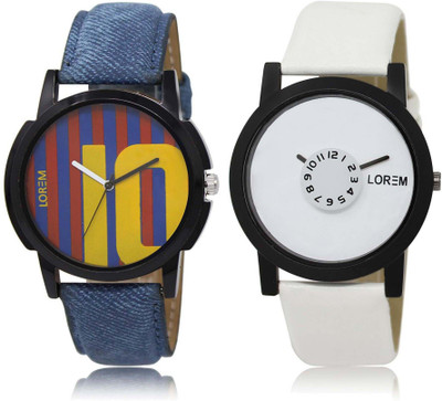 

LOREM SR-10-26 Attractive Multicolor Round Boy's Leather Watch - For Men