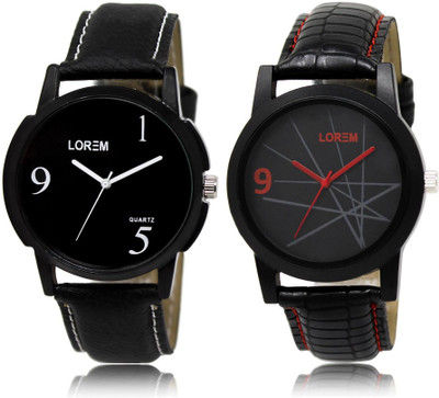 

LOREM FZ-6-8 COMBO Black Round Boy's Leather Watch - For Men