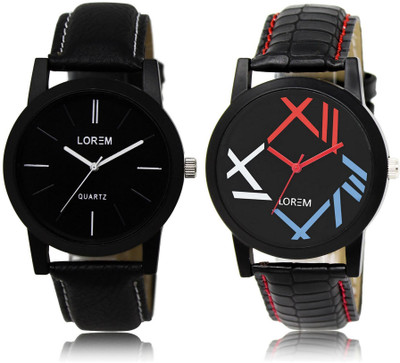 

LOREM WATCH5-12 COMBO Multicolor Round Boy's Leather Watch - For Men