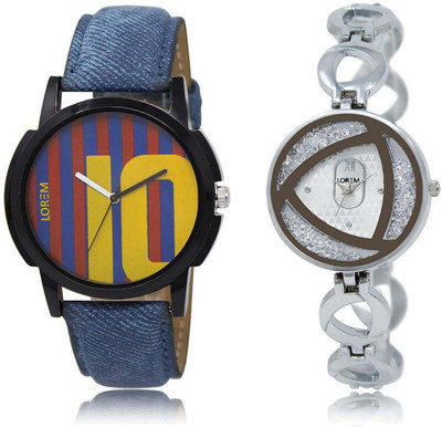 

LOREM SR-10-240 Attractive Multicolor Round Boy's & Girl's Metal Bracelet & Leather Watch - For Men & Women