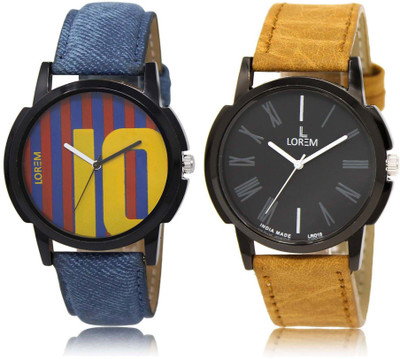 

LOREM OM-10-19 Designer Multicolor Round Boy's Leather Watch - For Men
