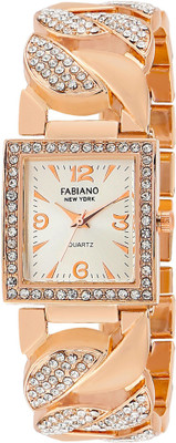 Fabiano New York FNY077 New Generation white dial golden metal strap analog wrist Analog Watch - For Women