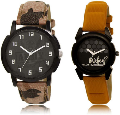 

LOREM watch3-235 Designer Black Round Boy's & Girl's Leather Watch - For Men & Women