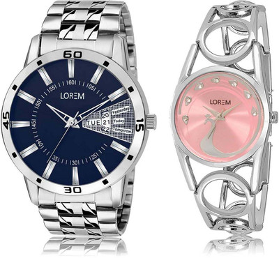 

LOREM watch102-233 Designer Pink & Blue Round Boy's & Girl's Metal Bracelet Hybrid Watch - For Boys & Girls