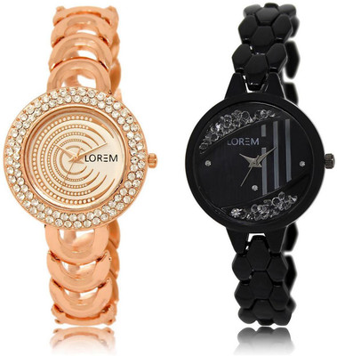 

LOREM watch202-221 COMBO Multicolor Round Girl's Metal Bracelet Watch - For Women