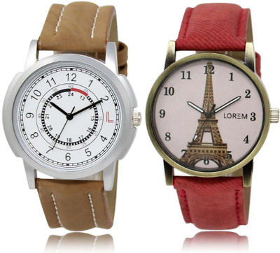 

LOREM OM-17-230 Designer White Round Boy's & Girl's Leather Watch - For Men